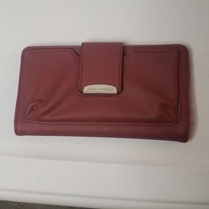 Dana Buchman Maroon/Burgundy Faux Leather Wallet - Large